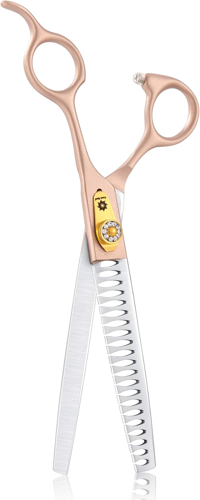 7 Inches Professional Pet Grooming Scissors, 440C Japanese Steel Straight & Curved & Thinning & Chunker Shears/Scissors for Dog Cat and More Pets (7 inch-Chunker Scissors)