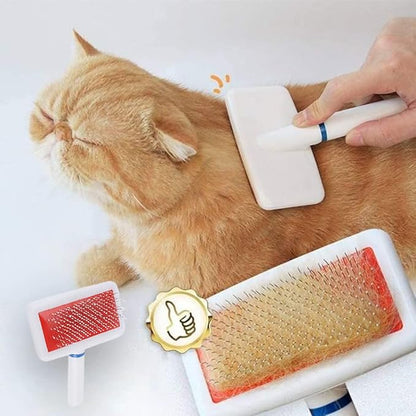 Cat Brush,Pet Hair Comb,Cat Combs for Indoor Cats,Small Pet Brush,Cat Comb for Long Haired Cats,Reduces Shedding Removes Loose Tangled Hair Knots for All Fur Types,Clean Loose Fur & Dirt