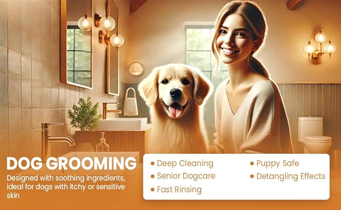 Dog Shampoo for Itchy Skin, Allergies & Odor – Calming Formula with Lavender, Rosemary & Biotin – Moisturizing & Hypoallergenic – Safe for Sensitive Skin & Puppies – 16 fl oz