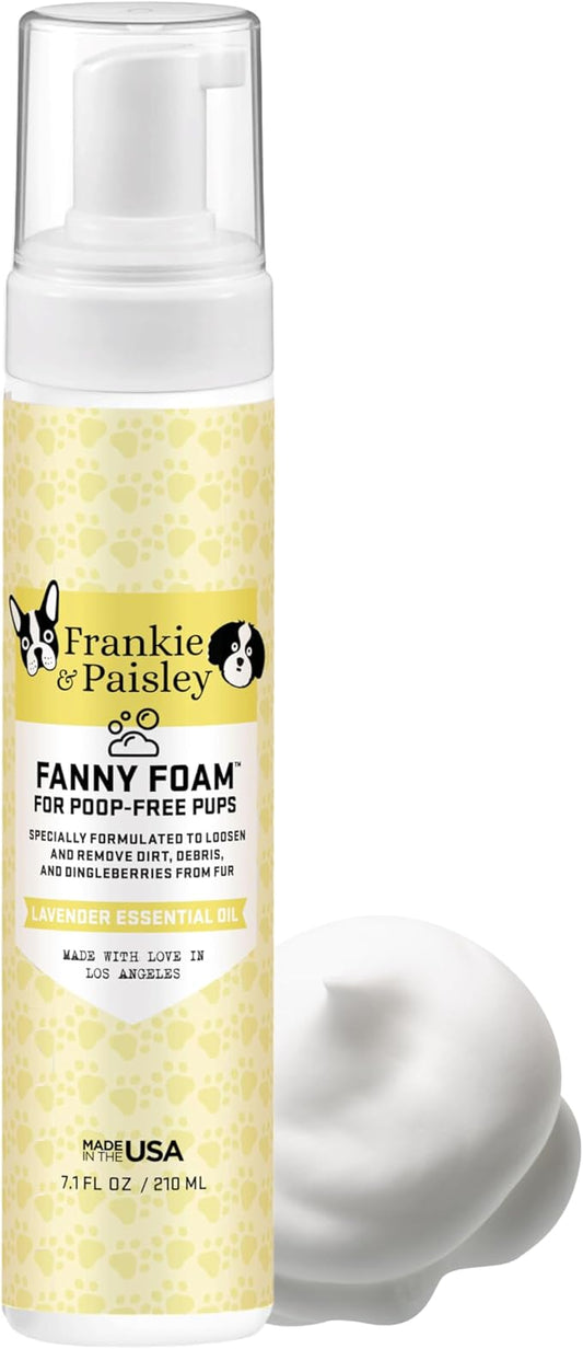 Fanny Foam No Rinse Waterless Dog Shampoo and Paw Cleaner for Dogs | Dingleberry Removal | Easy Glide Formula Loosens Stuck On Dirt, Debris from Fur Painlessly and Safely | Puppy and Senior Approved