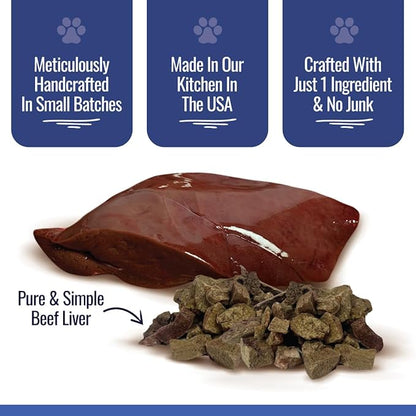 Smart Cookie Freeze Dried Beef Liver Bites - Single Ingredient Beef Liver Dog Treats - Low Calorie Training Treats for Dogs - 2oz Bag, 1 Pack