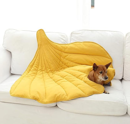 50x45 Inch Leaf Shaped Cotton Dog Blanket, Extra Large Pet Blanket for Small Medium Large Dogs, Machine Washable Puppy Mat for Couch Protection, Soft Plush Dog Bed for Furniture, Sofa, Floor