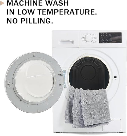 Qeils Jacquard Dog Blankets for Large Dogs, Cozy Calming Cat Blankets Washable, 280GSM Coral Fleece Plush Fluffy Throw Blanket, Grey Paws, 30x40IN