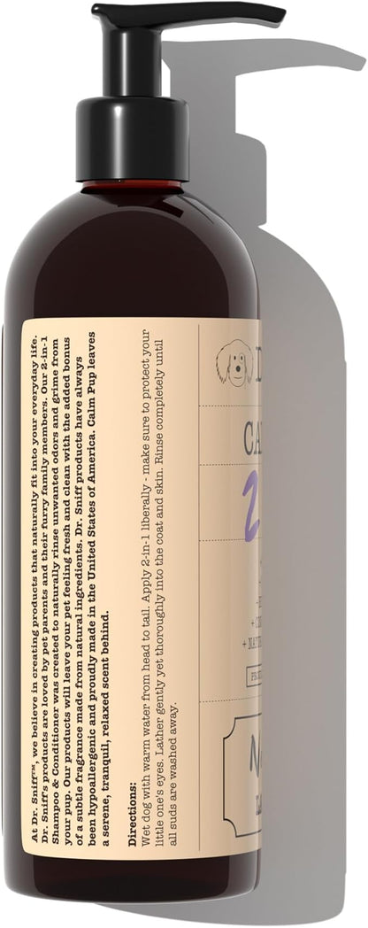 2-in-1 Pet Shampoo & Conditioner, Ultimate Grooming Treatment for Dog & Cat Hair, Freshens Scent, Made in The USA, Calm Pup Scent, 16 Oz