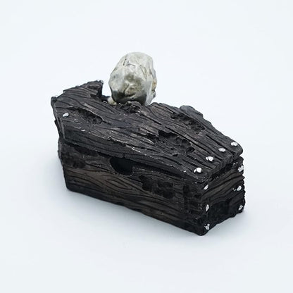 Skull Aquarium Fish Reptile Tank Decoration Resin Cave House Skeleton Small Pet Decorative Landscape Terrarium Ornament Halloween Décor for Snake Lizard Spider Tanks