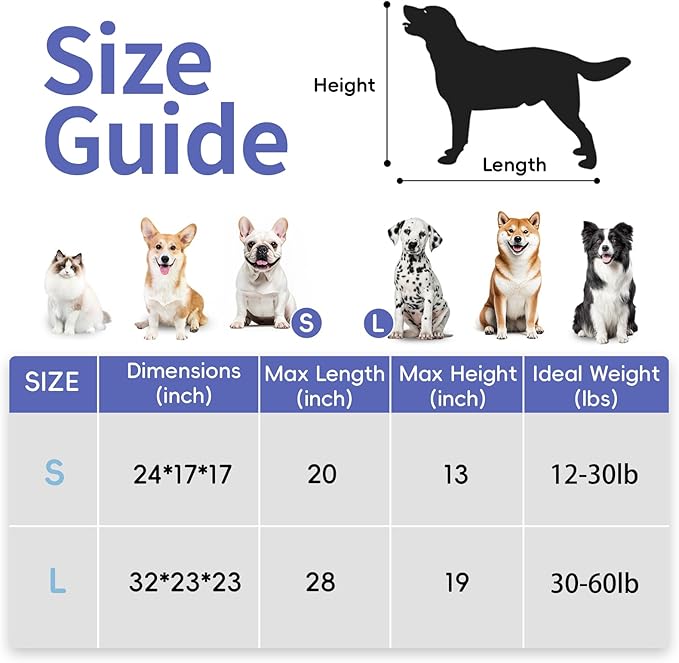 Petprsco Portable Dog Crate - 32"x23"x23" Collapsible Dog Travel Crate for Medium/Large Dogs with Soft Blanket, Foldable Bowl & Poop Bag Dispenser - Indoor & Outdoor Use