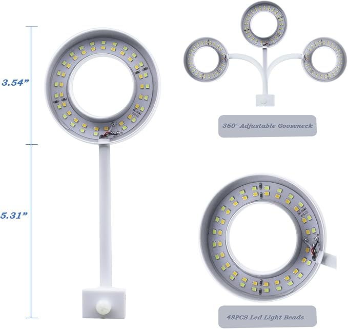 Upgraded Aquarium Light Clip On Fish Tank LED Light Small USB Light Dimmer Multi-Color White+Warm Yellow+Yellow 1 to 5 Gal (Adapter NOT Included, No Timer)