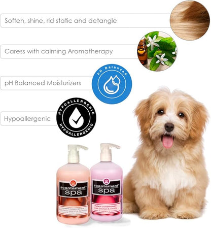 Best Shot Scentament Spa Puppy Conditioner, pH Balanced and Hypoallergenic Skin Care Product for Any Dog, Cat, Puppy, or Kitten, Mandarin Jasmine Honey, 16 Oz