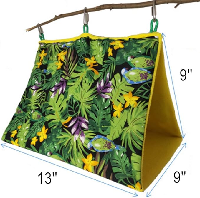 Bird Beds for Cage Hanging Hammock Snuggle Hut Nest Hideaway House for Hamster Macaw Budgies Lovebird (Style A, X-Large)
