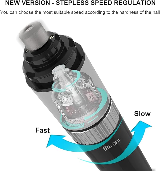 Dog Nail Grinder 10h Working Time Powerful Professional Quiet Electric Pet Nail Trimmer Stepless Speed Regulation Painless Nail File for Large Medium Small Dogs and Cats