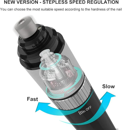 Dog Nail Grinder 10h Working Time Powerful Professional Quiet Electric Pet Nail Trimmer Stepless Speed Regulation Painless Nail File for Large Medium Small Dogs and Cats