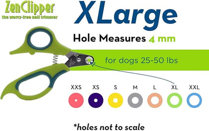 Zen Clipper Pet Nail Clipper for Dogs  Dog Nail Trimmer for Safer Pet Grooming Care - Clean, Quiet, and Easy-to-Use Stainless Steel Claw Trimmer - (4mm Hole)