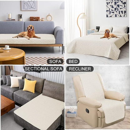 fuguitex Waterproof Dog Bed Cover Couch Cover for Pet Anti-Slip Cat Mat Pet Pad Blanket for Sofa Chair Recliner Bed Furniture Protrctor