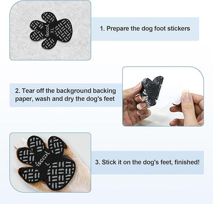 WanheartPaw Protection Anti-Slip Handle Prevents Your Dog from Slipping on Hardwood Floors,Perfect for hot Roads,Disposable self Adhesive Dog Shoes Boots Socks Replacement 24pcs (S)