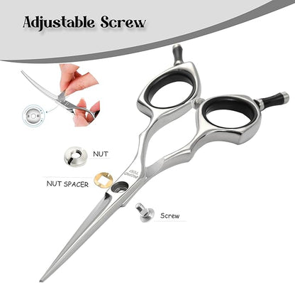Dog Grooming Scissors 5 inch Small Straight Scissors Super Light Professional 440C Stainless Steel Pet Shears for Trimming Face and Paws Nose Ear Easy Use.