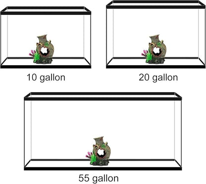 UNEAK - Aquarium Decorations Big Cave Fish Tank Large Vase Jar Jug Sunken Ornament Landscaping Rocks Saltwater Freshwater Small & Medium Fish Garden Pond Ornaments Resin