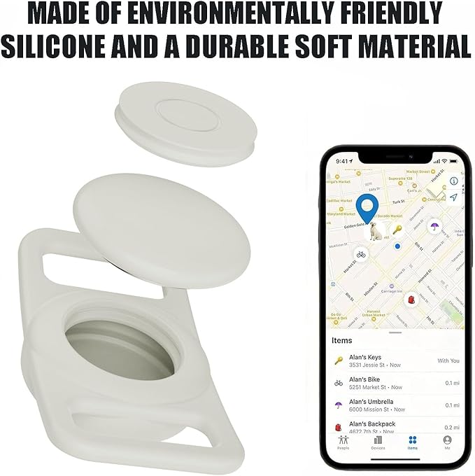 2 Pcs Clear Anti Lost Silicone Protective Case Compatible with Airtag for Dog Cat Pet Collar