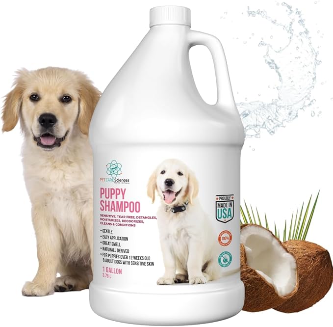 1 Gallon Tearless Puppy Shampoo and Conditioner - Anti Itch Dog Shampoo Sensitive Skin - Coconut Oil Oatmeal Pet Shampoo for Puppies