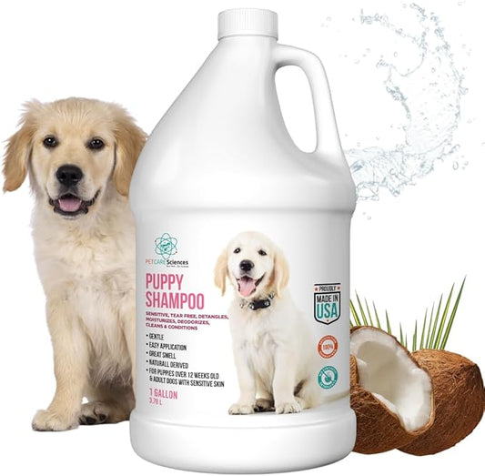 1 Gallon Tearless Puppy Shampoo and Conditioner - Anti Itch Dog Shampoo Sensitive Skin - Coconut Oil Oatmeal Pet Shampoo for Puppies