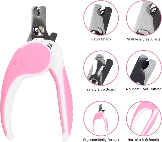 Pet Nail Clippers, Dog Nail Trimmers with Safety Guard to Avoid Excessive Cutting Nails, Dog Grooming Clippers has a Variety of Colors Suitable for Dogs, Cats and Other Petsï¼_inkï¼