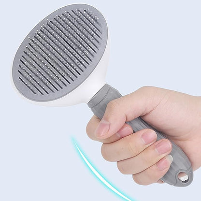 Dog Cat Brush Self Cleaning Slicker with Massage Rounded Particles Removes Loose Hair Tangles,Skin Friendly Washable