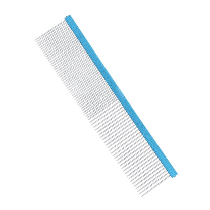 Greyhound Comb For Dogs, Metal Comb For Dogs Metal Dog Comb Cat Comb For Removing and Knots Dog Combs with Rounded Ends Grooming Tool For Long Short Haired Dog (Blue