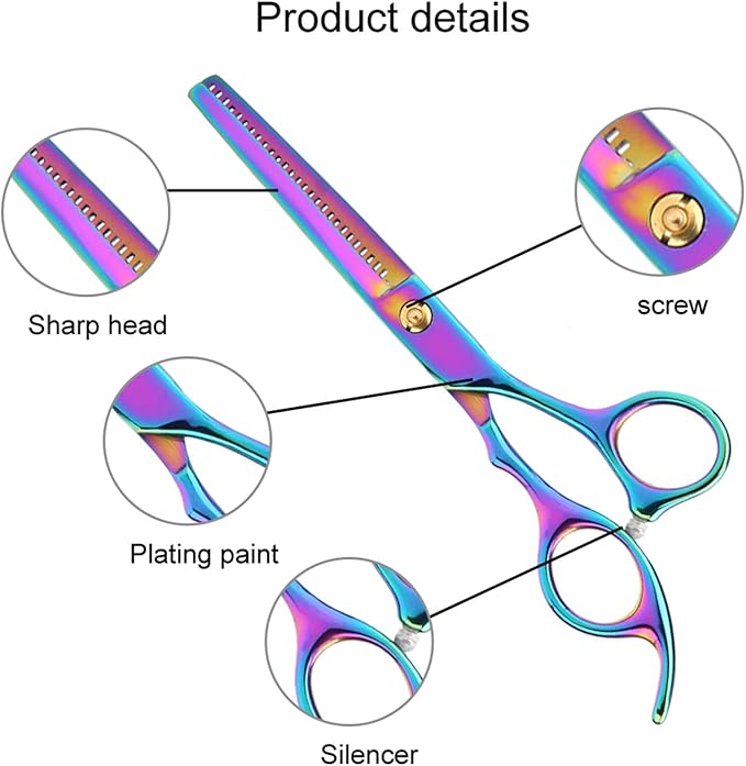 Dog Grooming Scissors Pet Hair Trimmer Thinning Cu,Azz Scilab Dog ScissorsProfessional Pet Dog Hair Cutting Scissors Grooming Hairdressing Shear Blue Thinning Shear(Colored scissors)