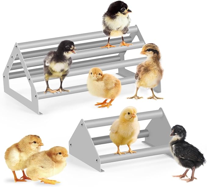 2 Pack Chick Perch Chick Toys for Brooder Chicken Perch for Coop Strong Chick Jungle Gym Roosting Bar Stand for Chicken, Chick, Bird, Easy to Assemble and Clean, Indoor/Outdoor Use, Large and Small