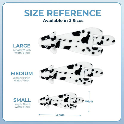2-in-1 Stuffless Squeaky Dog Toys with Soft, Durable Fabric for Small, Medium, and Large Pets by Best Pet Supplies - No Stuffing for Indoor Play, Sheep, Cow, size L