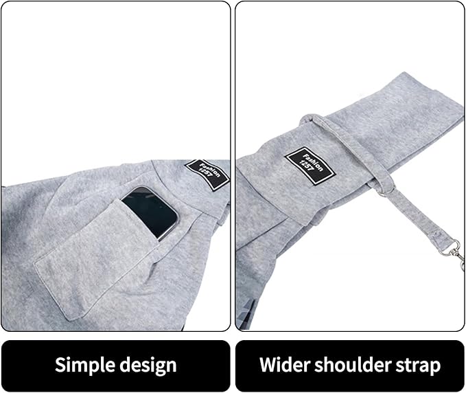 Reversible Dog Carrier Sling – Hands-Free Small Pet Carrier with Storage Pocket for Dogs and Cats, Safety Harness, Comfortable Travel Bag (Brown)