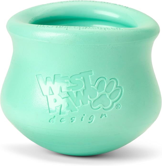 WEST PAW Zogoflex Limited Edition Toppl Treat Dispensing Dog Toy Puzzle  Interactive Chew Toys for Dogs  Dog Toy for Moderate Chewers, Fetch, Catch  Holds Kibble, Treats, Small 3", Mint