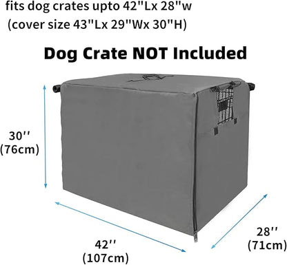 42 Inch Dog Crate Cover Dog Kennel Cover, Large XL Dog Crate for Large Dogs Wire Dog Cage with1 2 3 Doors, Waterproof 600D Oxford Fabric Indoor/Outdoor Gray