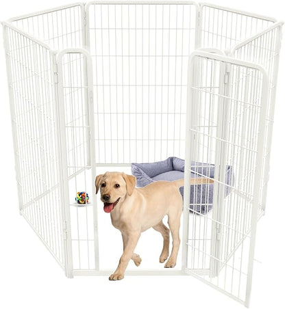 FXW Homeplus Dog Playpen for Indoor Use - Stress-Free and Safe Play, Heavy Duty 45 Inch 6 Panels Dog Pen for Large Dogs, White_atented