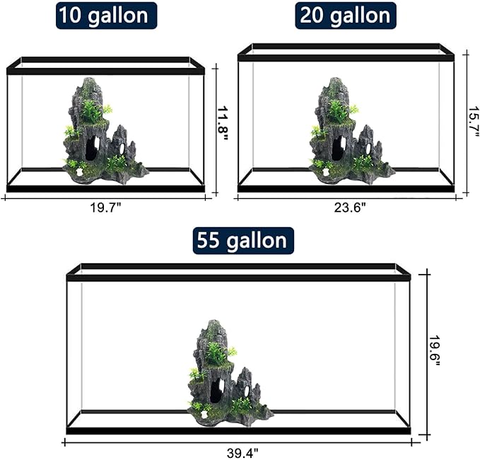 Aquarium Decoration Extra Large and Tall for Fish Tank Rock Thematic Ornaments Aquarium Mountain View Stone Ornaments Aquarium Decor Tree House Cave Fish Tank Decoration - Extra Large