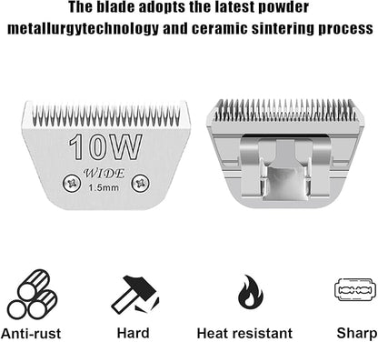 5PCS Wide Blades for Dog Grooming Blades Compatible with Andis,Oster A5,Wahl km10 Dog Clippers,Detachable Stainless Steel Dog Clipper Blades,Size:10W+30W+4FW+5FW+7FW