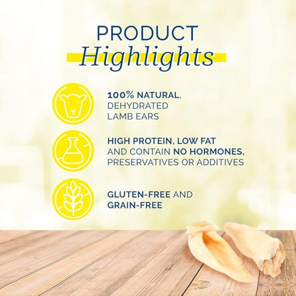 PCI Pet Center Inc Lamzearz - 10 Pack of Premium Lamb Ear Dog Treats