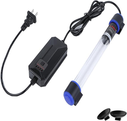 UV-C Aquarium Clean Light with Timer, Mini 3W 5W 7W 9W 11W Submersible Algae Clean Light Water Green Clean Fish Tank Water Clean Lamp for Sump Pond Filter Tank (11W Timer)