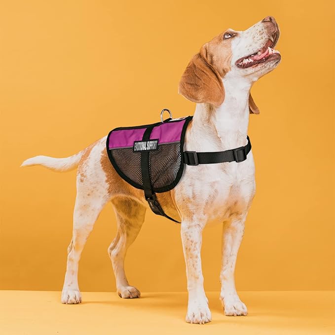 Dogline MaxAire Multi-Purpose Mesh Vest for Dogs and 2 Removable Emotional Support Patches, Large, Pink