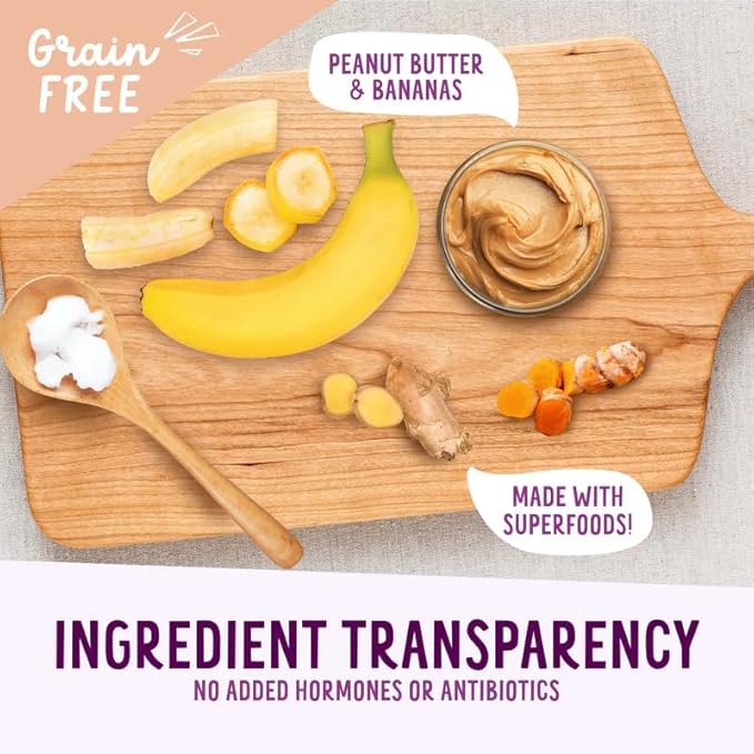 Health Extension Oven-Baked Dog Treats, 6oz (170g), Peanut Butter & Banana Recipe  Gluten & Grain-Free, Superfood-Infused, Crunchy Biscuits for Puppy Training