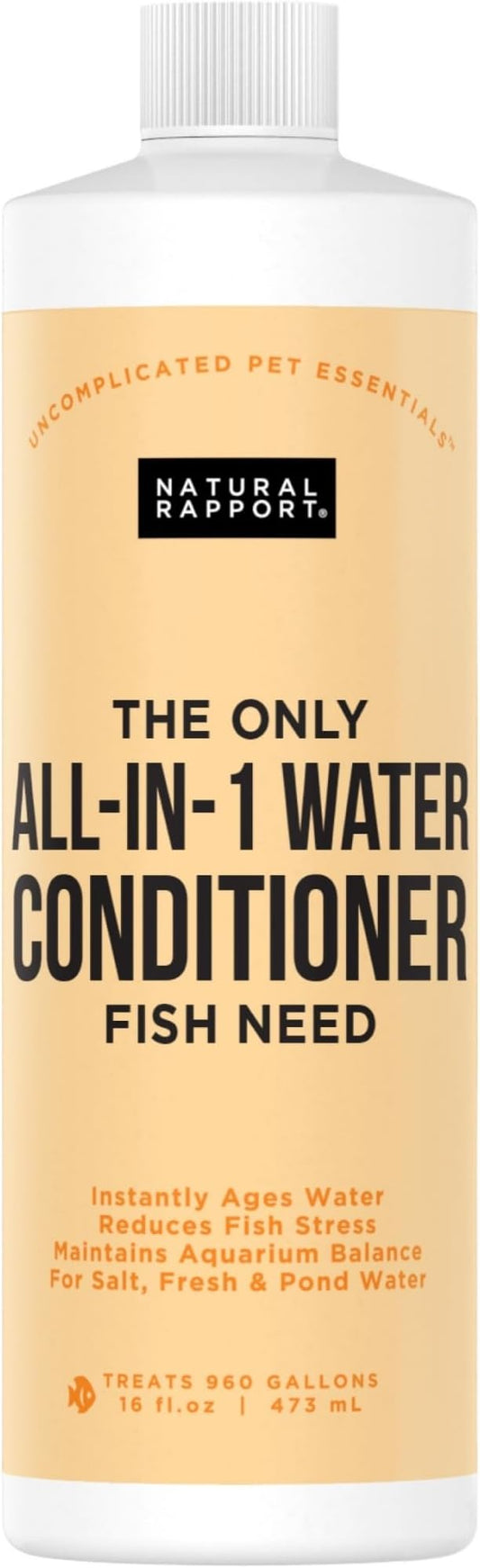 Aquarium Water Conditioner - Naturally Detoxifies and Removes Ammonia, Nitrite, Chlorine, and Chloramine from Saltwater and Freshwater (16 fl oz.)