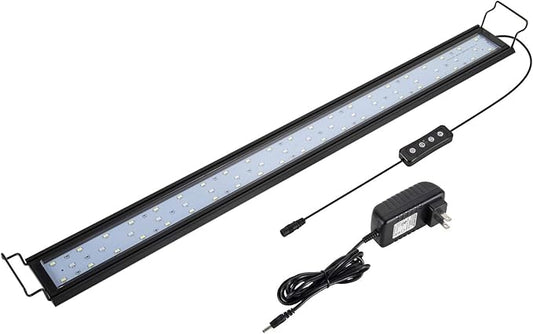 hygger 20W Full Spectrum Aquarium Light with Aluminum Alloy Shell Extendable Brackets, White Blue Red LEDs, External Controller, for Freshwater Fish Tank (30-36 inch)