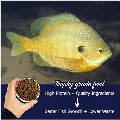 Natural Waterscapes Game Fish Food Variety | Pond and Lake Fish Food Pellets | 7 lb Resealable Bag | Feed to Bass, Bluegill, Trout | Floating Pellets