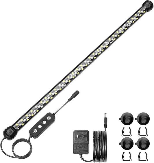 SEAOURA Led Aquarium Light with Timer, Submersible Aquarium Plant Light, Fish Tank Light with Auto On/Off, 3 Lighting Modes, Adjustable Brightness (18.9 in for 20-35inch Planted Tank), 10W