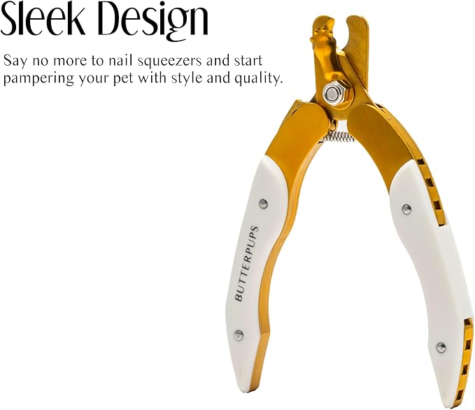Professional Luxury Stainless Steel Dog Nail Clipper with Faux Leather Case, includes Safety Guard for Easy and Precise Cutting to Avoid Over Cutting, Designed for Small Medium Large Pets