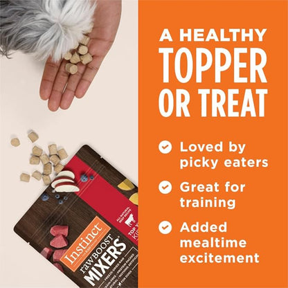 Instinct Raw Boost Mixers Freeze Dried Dog Food Toppers for Dry Food, Grain Free Dog Food Toppers with Beef for Dogs, 25 oz