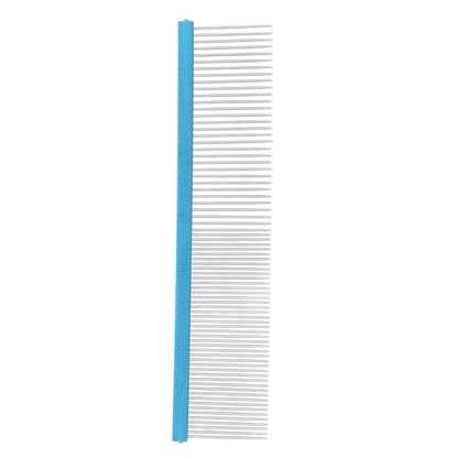 Greyhound Comb For Dogs, Two-In-One Stainless Steel Blue Straight Row Cat Comb Greyhound Comb Dog Comb with Rounded Ends for Long Short Haired Dog