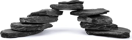 2-4 Inches Natural Slate Rocks 20 PCS Aquarium Stones for Aquascaping, Aquarium Landscaping, Terrariums, Fish Tank Decoration, Vivariums, Paludarium, Reptile and Amphibian Enclosures