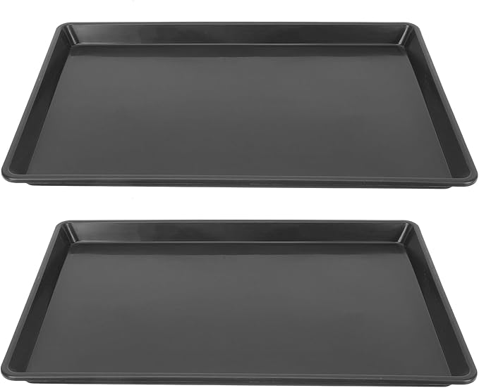 Alipis Bird Toilet Pan Parrot Toilet Pan Bird Cage Tray Black Replacement Dog Crate Pan, Bunny Cage Bottom Tray Plastic Small Animals Cage Tray for Pet, 2Pcs Pet Poop Holder