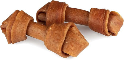 Ultra Chewy Turkey Tendon Knotted Bones for Dogs - Premium All-Natural, Hypoallergenic, Long-Lasting Dog Chew Treat, Easy to Digest, Ingredient Sourced from USA (5 Inches - 3 Pack)