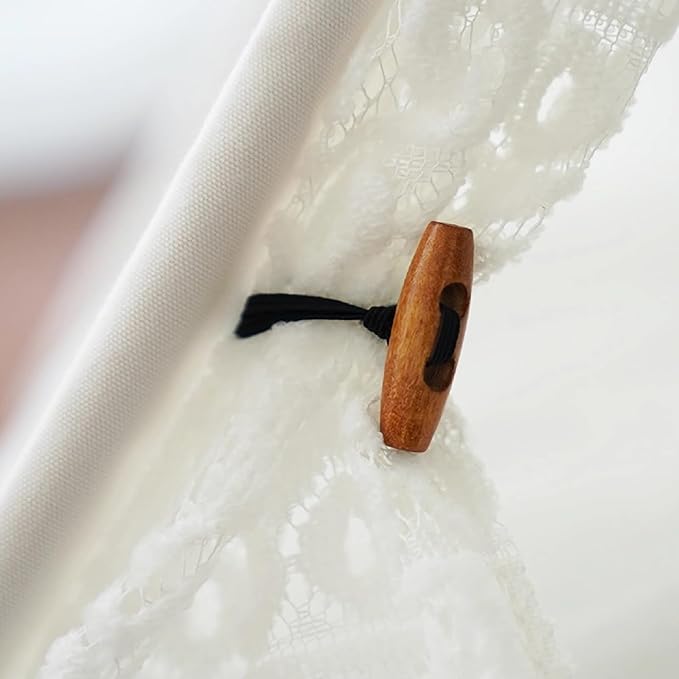 Dog and Cat Teepee Tent Bed - Portable Indoor Pet House for Small Dogs With Cozy Cushion - Removable & Washable - Bunny Tent Outdoor (White Lace, M)